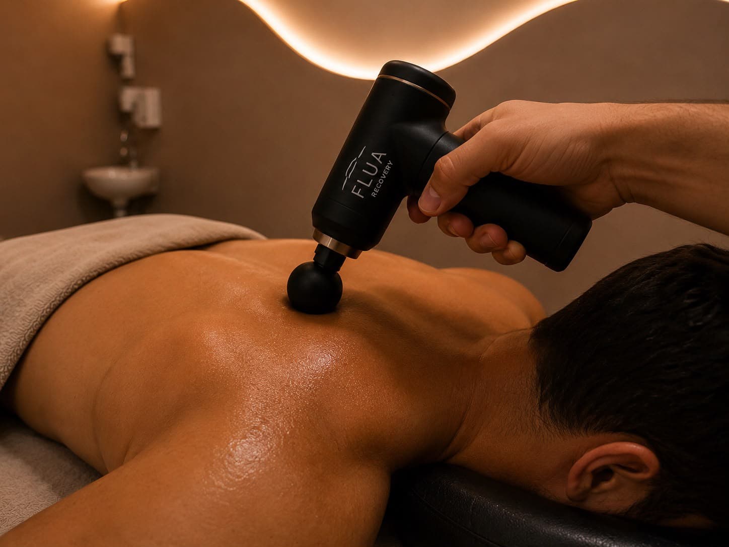 Sessão de massagem em ambiente acolhedor da Flua Massagens
